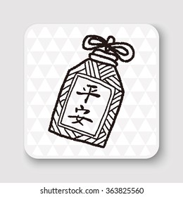 Chinese New Year; lucky pendant means " wish good luck and be safe in whole year" doodle