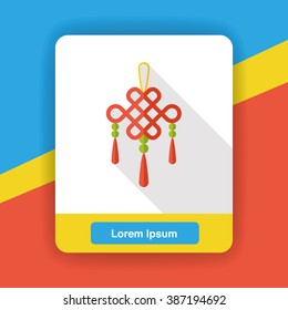 Chinese New Year lucky pendant flat icon 