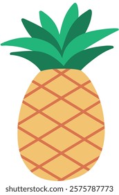 Chinese New Year Lucky Pineapple Fruit Hand Drawn Vector Illustration