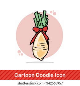 Chinese New Year lucky white radish doodle