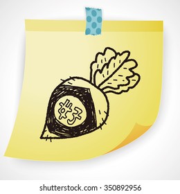 Chinese New Year; lucky white radish with Chinese words means " Wish it can brings luck to you in the new year." doodle