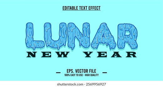 Chinese New Year, lunar typography word art illustration, editable text effect