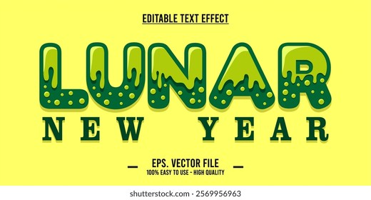 Chinese New Year, lunar typography word art illustration, editable text effect