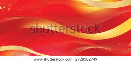 Chinese New Year luxury abstract wave vector background with red ribbons and gold gradients. Elegant premium design for banners, posters, invitations and packaging.