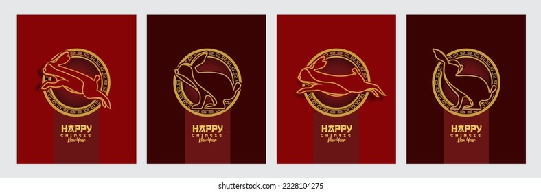 Chinese new year luxury rabbit zodiac. 2023 gong xi fa cai