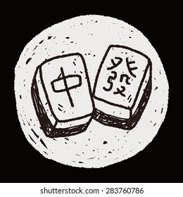 Chinese New Year; Chinese mahjong doodle