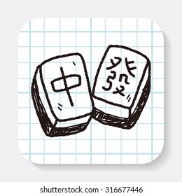 Chinese New Year; Chinese mahjong doodle