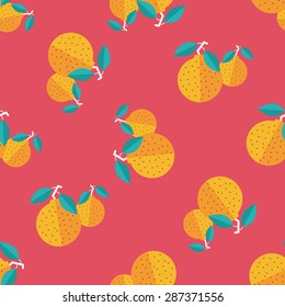 Chinese New Year Mandarin Oranges flat icon wtih long shadow,eps seamless pattern background