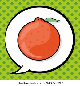 Chinese New Year Mandarin Oranges doodle, speech bubble