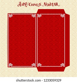 Chinesisches New Year Money Red Packet (Ang Pau) Design. Vektorgrafik.