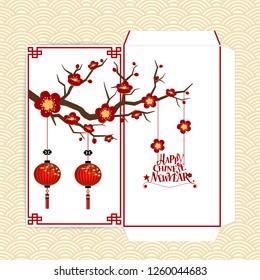 Chinese New Year Money Red Packet (Ang Pau) Design. Vector Illustration.