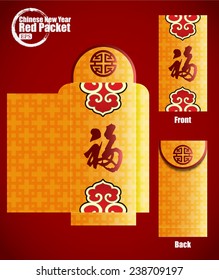 Chinese New Year Money Red Packet. Translation: Fu for meaning good fortune