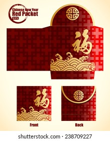 Chinese New Year Money Red Packet. Translation: Fu for meaning good fortune
