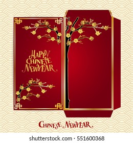 Chinese New Year Money Red Packet (Ang Pau) Design. Vector Illustration.