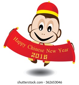 Chinese New Year and The year of Monkey isolated on white background. Vector Money on Chinese New Year Day.