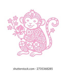 chinese new year monkey paper art