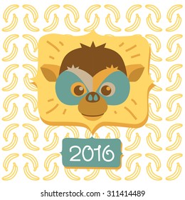 chinese new year of the monkey vector, illustration
