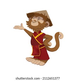 Chinese new year monkey zodiac illustration clip art for children book 