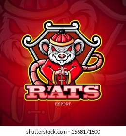 
Chinese New Year mouse or rat mascot esport logo design.