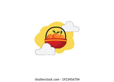 Chinese New Year Orange Cloud Icon