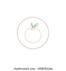 chinese new year orange icon color line vector illustration