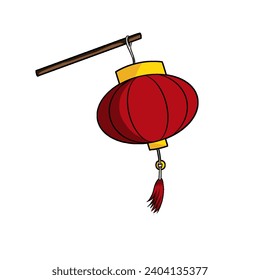 Chinese new year ornament red lampion lantern png illustration vector