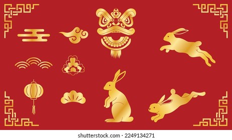 Chinesischer Neujahrsschmuck, Vektorgrafik