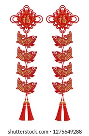 Chinese New Year Ornaments.
Lucky fish shape design.Lucky goods design in East Asia.