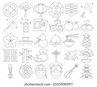 Chinese new year outline icon, Chinese sign symbol related.