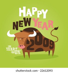 Chinese New Year of the Ox greeting card 2009