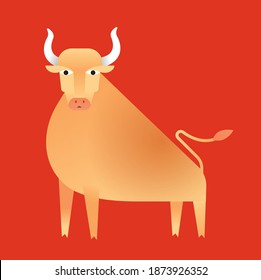 chinese new year year of the ox zodiac sign vector, illustration