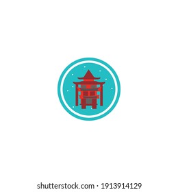 chinese new year pagoda icon fill