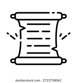 Chinese New Year Paper Scroll Line Art Icon