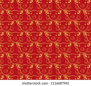 Chinese new year pattern background. Year of the pig
