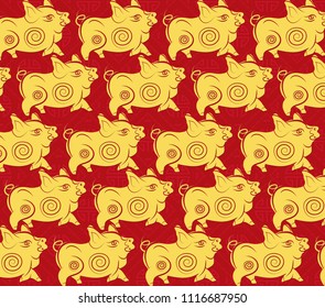 Chinese new year pattern background. Year of the pig