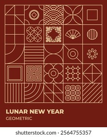 Chinese new year pattern outline