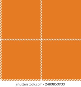 Chinese new year pattern seamless vector, wool check fabric texture. Lovely textile plaid background tartan in orange and white colors palette.