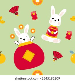 padrão de ano novo chinês sem emenda, cor pastel.