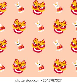 chinese new year pattern seamless, pastel color.
