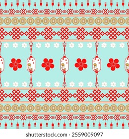 Chinese New Year Pattern. Vector Illustration Digital file Download for print, printable, wallpaper, background, rug, card, decoration, Red Envelop, gift wrapper and many projects.