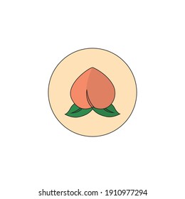 chinese new year peach fill line icon