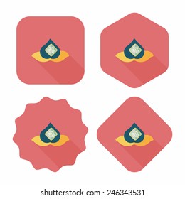Chinese New Year peaches of immortality flat icon with long shadow,eps10, Peaches of immortality is a kind of bread and it means who ate the peach can live forever.