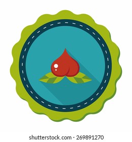 Chinese New Year peaches of immortality flat icon wtih long shadow,eps10, Peaches of immortality is a kind of bread and it means who ate the peach can live forever.