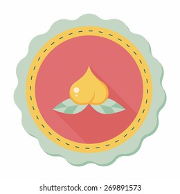 Chinese New Year peaches of immortality flat icon wtih long shadow,eps10, Peaches of immortality is a kind of bread and it means who ate the peach can live forever.