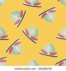 Chinese New Year peaches of immortality flat icon with long shad seamless pattern background