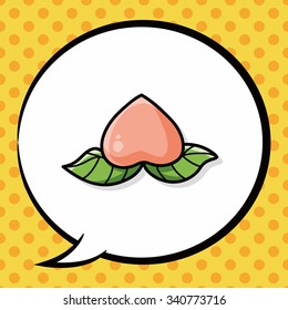 Chinese New Year peaches of immortality doodle, speech bubble