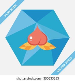 Chinese New Year peaches of immortality flat icon wtih long shadow,eps10, Peaches of immortality is a kind of bread and it means who ate the peach can live forever.