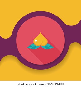Chinese New Year peaches of immortality flat icon wtih long shadow,eps10, Peaches of immortality is a kind of bread and it means who ate the peach can live forever.