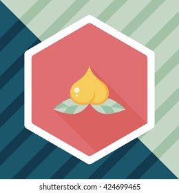 Chinese New Year peaches of immortality flat icon wtih long shadow,eps10, Peaches of immortality is a kind of bread and it means who ate the peach can live forever.