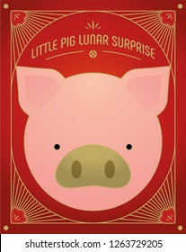 Chinese New Year of Pig illustration angpow red packet design